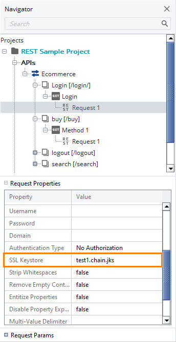 API testing over SSL: Keystore applied to the request