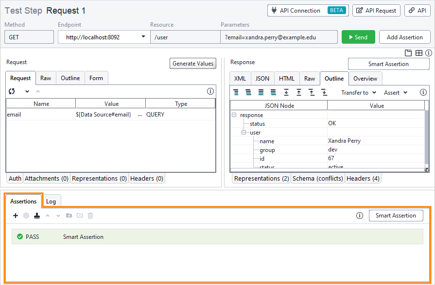 Functional API testing: Assertion panel Functional API testing: Assertion panel
