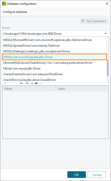 ReadyAPI: Selecting the database driver