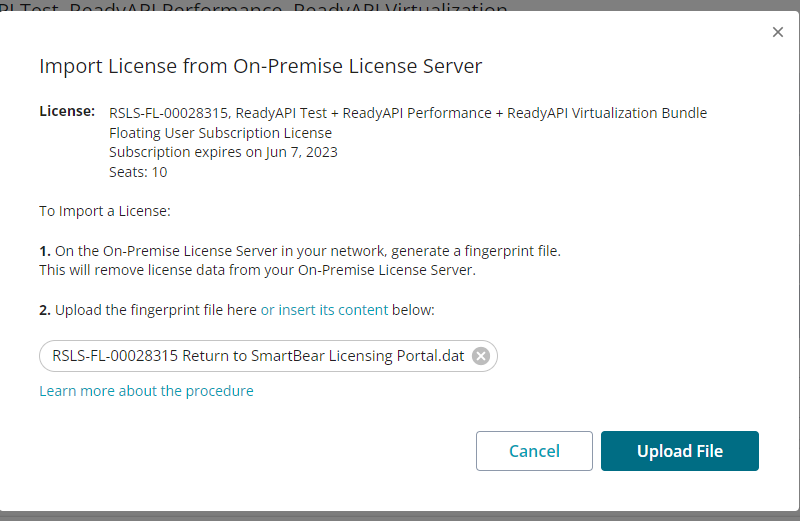 SLM Upload Server Fingerprint