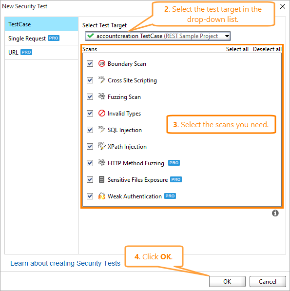 ReadyAPI: Scans for the newly created test