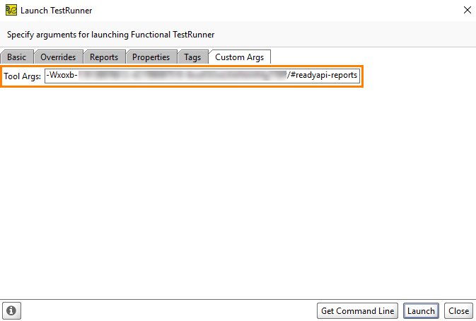 Custom Arguments tab