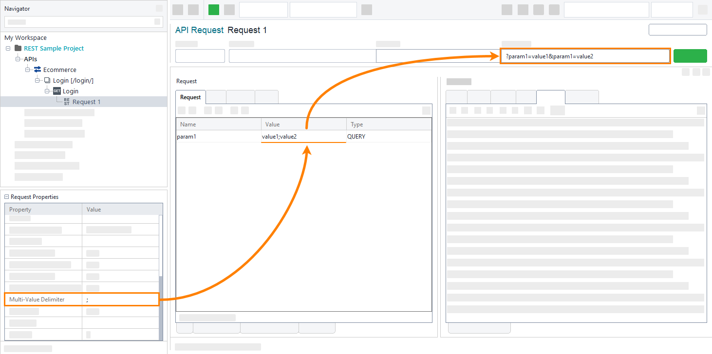 Request parameters: Specify parameter values