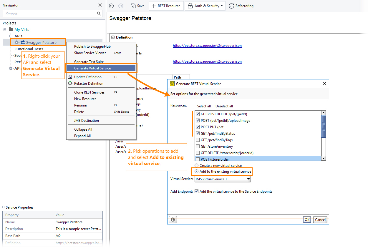 Service virtualization and API testing: Using the Generate Virtual Service command Service virtualization and API testing: Using the Generate Virtual Service command