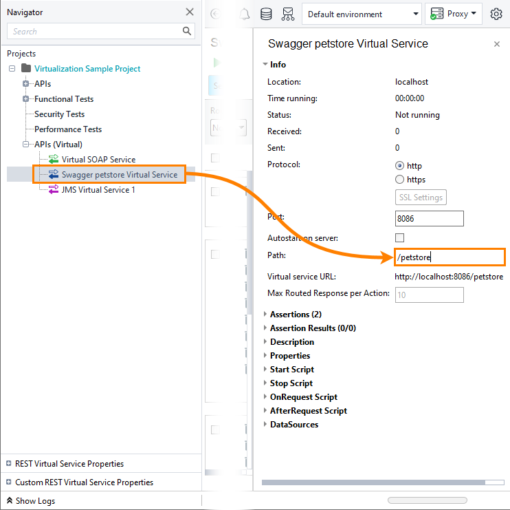 Service virtualization and API testing: Setting the Path property of a virtual service Service virtualization and API testing: Setting the Path property of a virtual service
