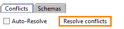 Clicking Resolve conflicts