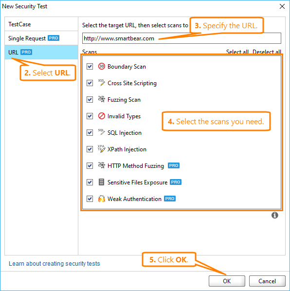 ReadyAPI: Scans for the newly created test