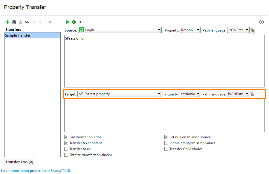 Configured target property