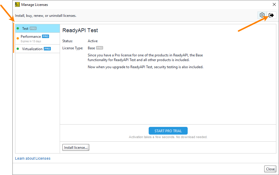 Logging off in the License Manager