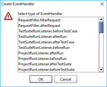 The Create EventHandler dialog The Create EventHandler dialog