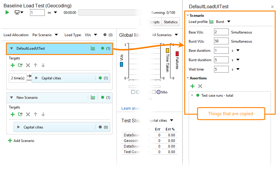 Scenario configuration: copied options