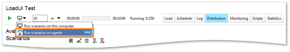 API distributed load testing with ReadyAPI: Run Scenarios on Agents