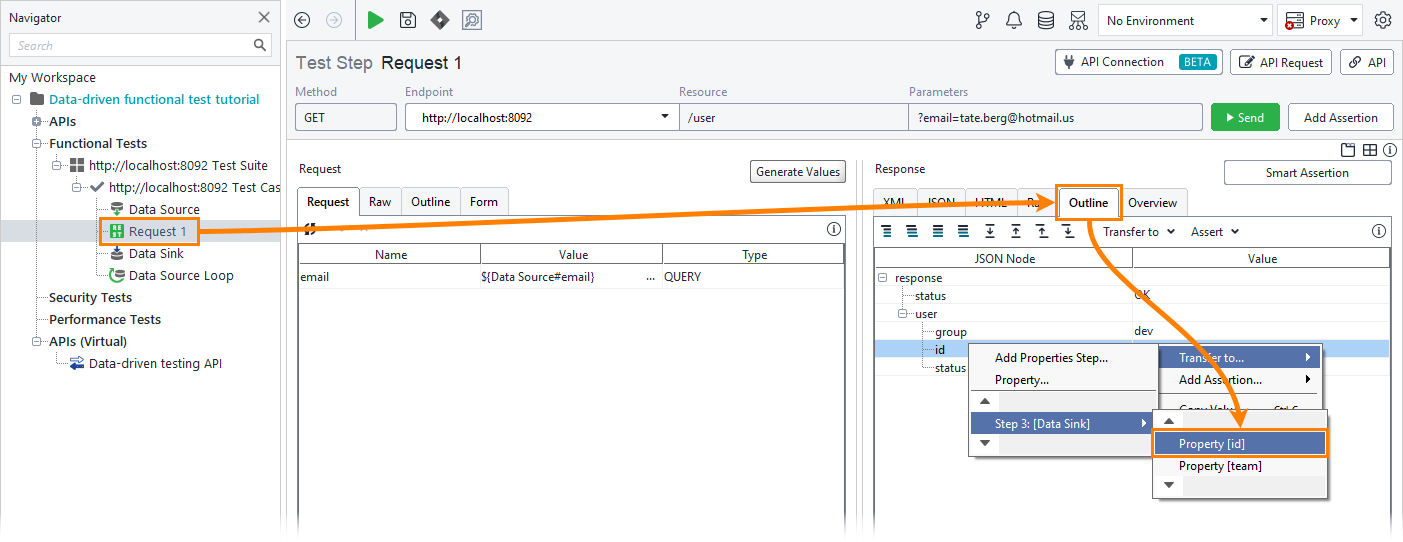 ReadyAPI: Selecting a property for the transfer ReadyAPI: Selecting a property for the transfer