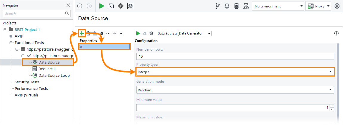 Pass data to JSON body: Configure data source