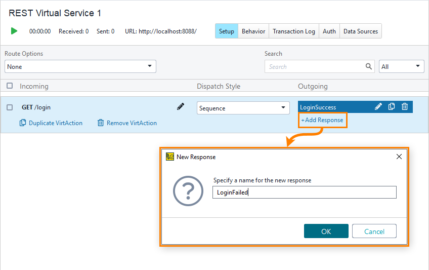 Service virtualization and API testing: Added a response
