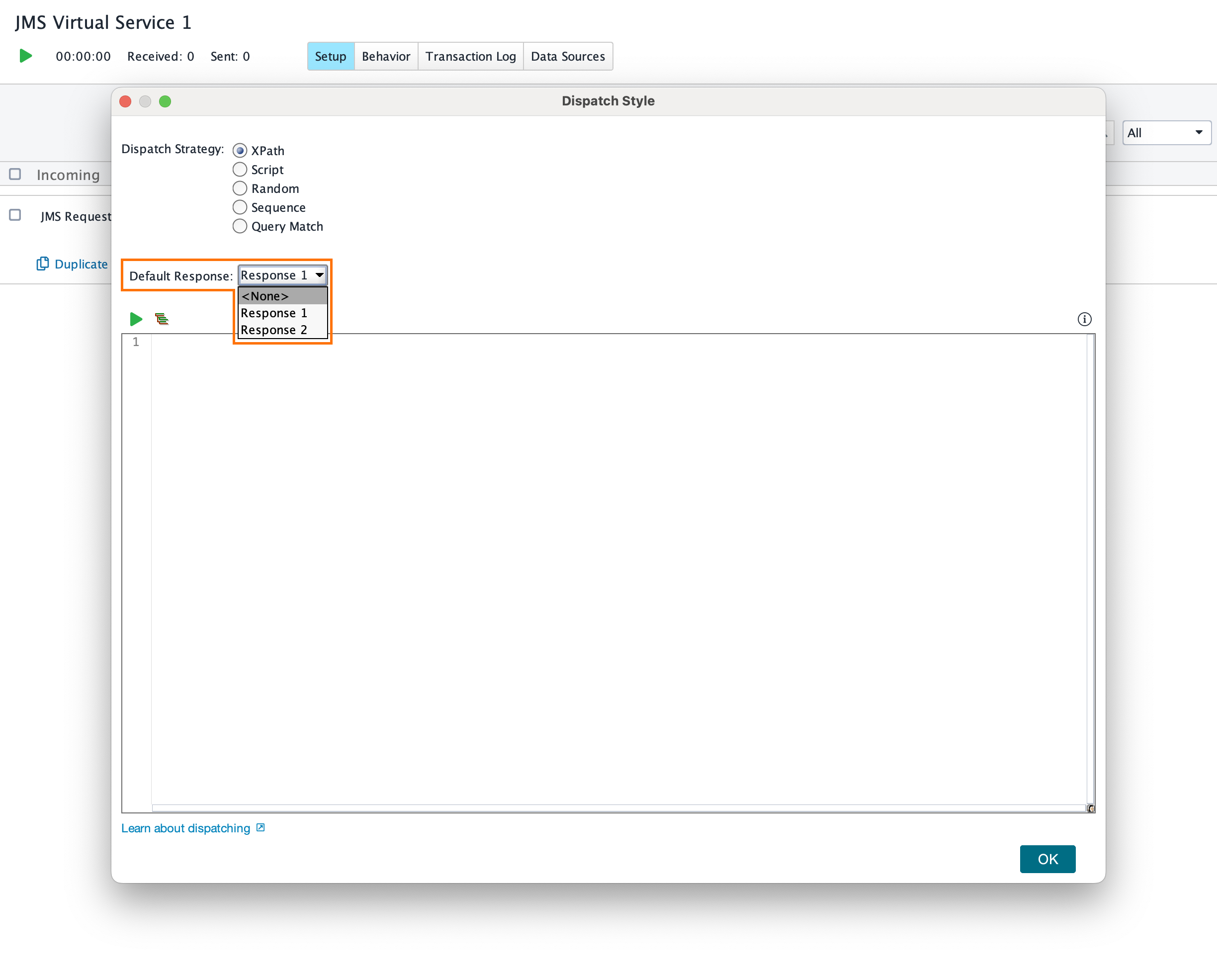 JMS virtual service: Simulating absence of responses