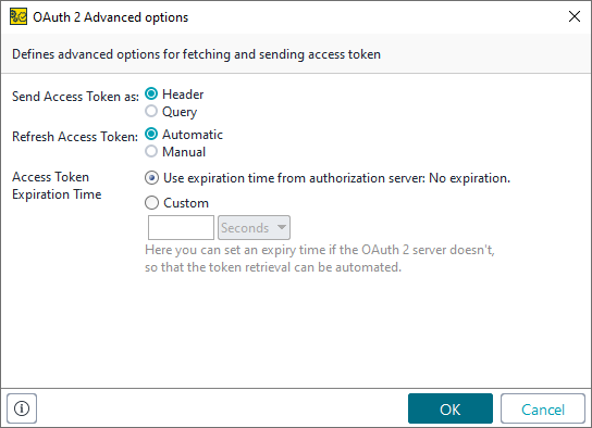 OAuth 2.0 Advanced Options