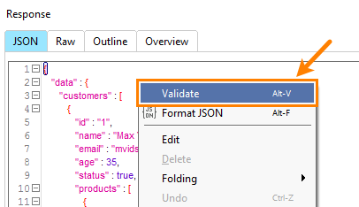 Validating response of GraphQL services
