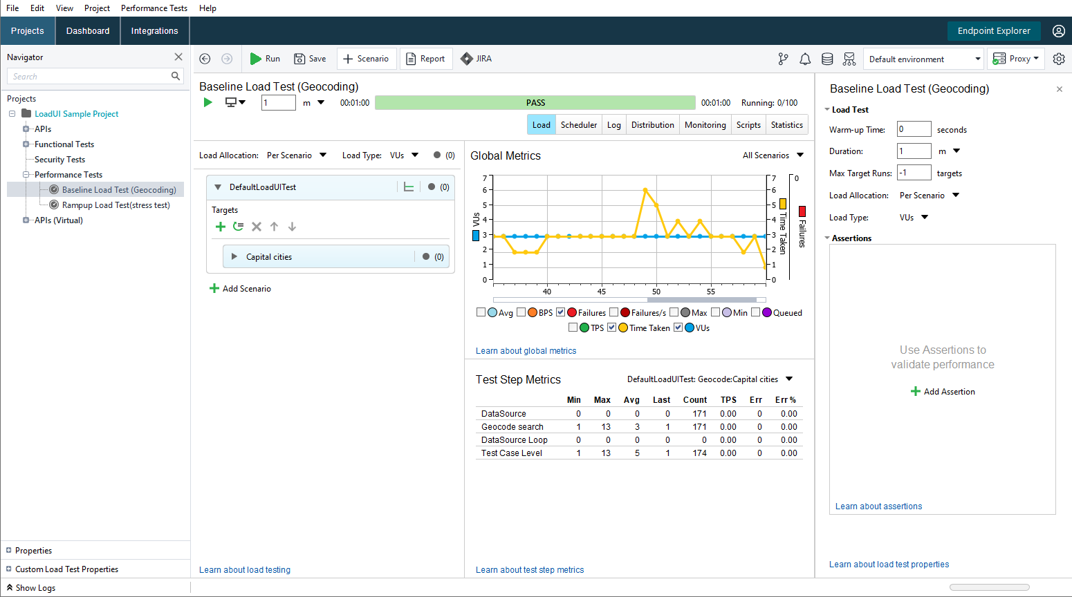 API load testing in ReadyAPI