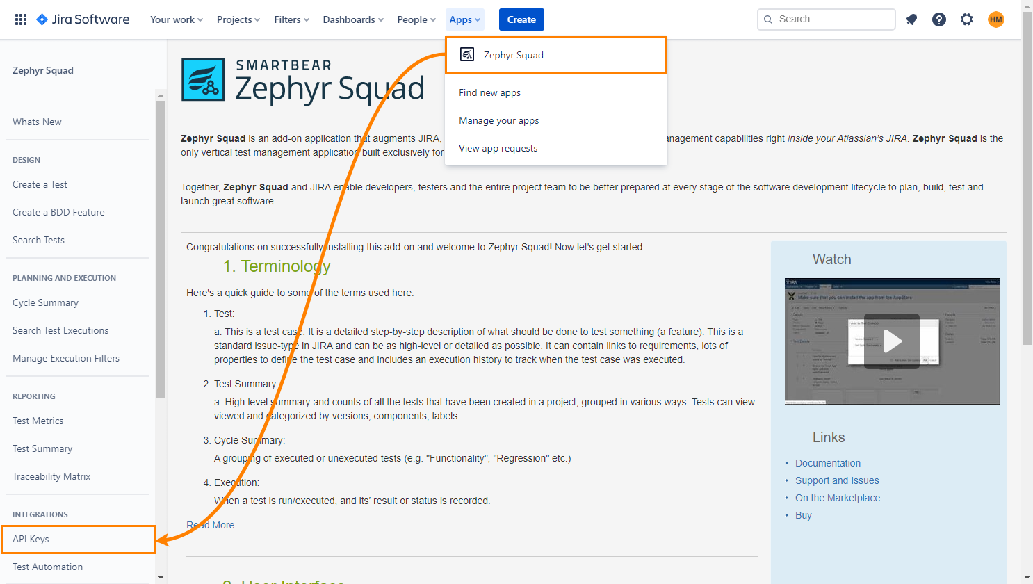 Zephyr Squad integration: Get access and secret keys Zephyr Squad integration: Get access and secret keys