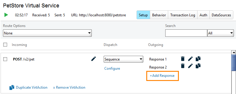Service virtualization and API testing: The Add Response command