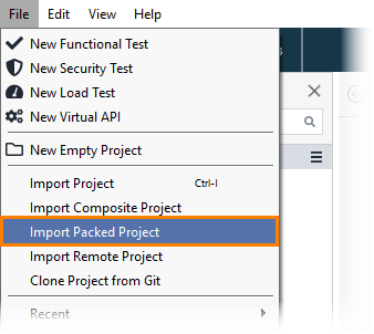 ReadyAPI: Import project ReadyAPI: Import project