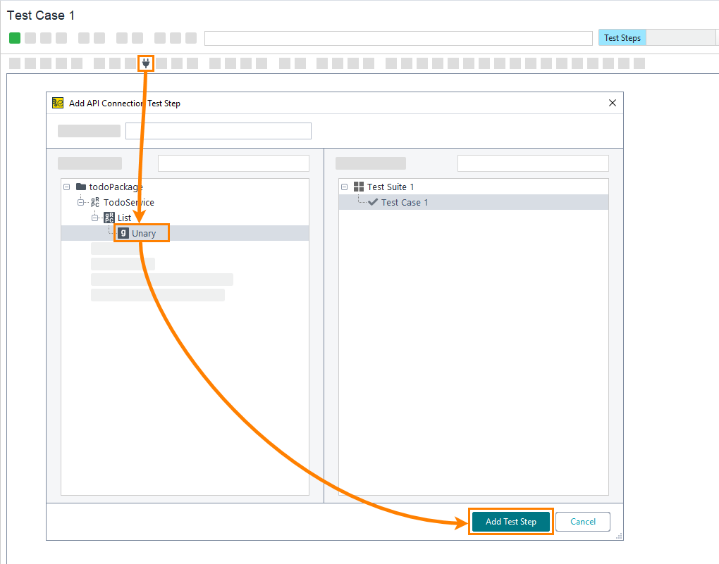 gRPC testing in ReadyAPI: Adding the API Connection test step