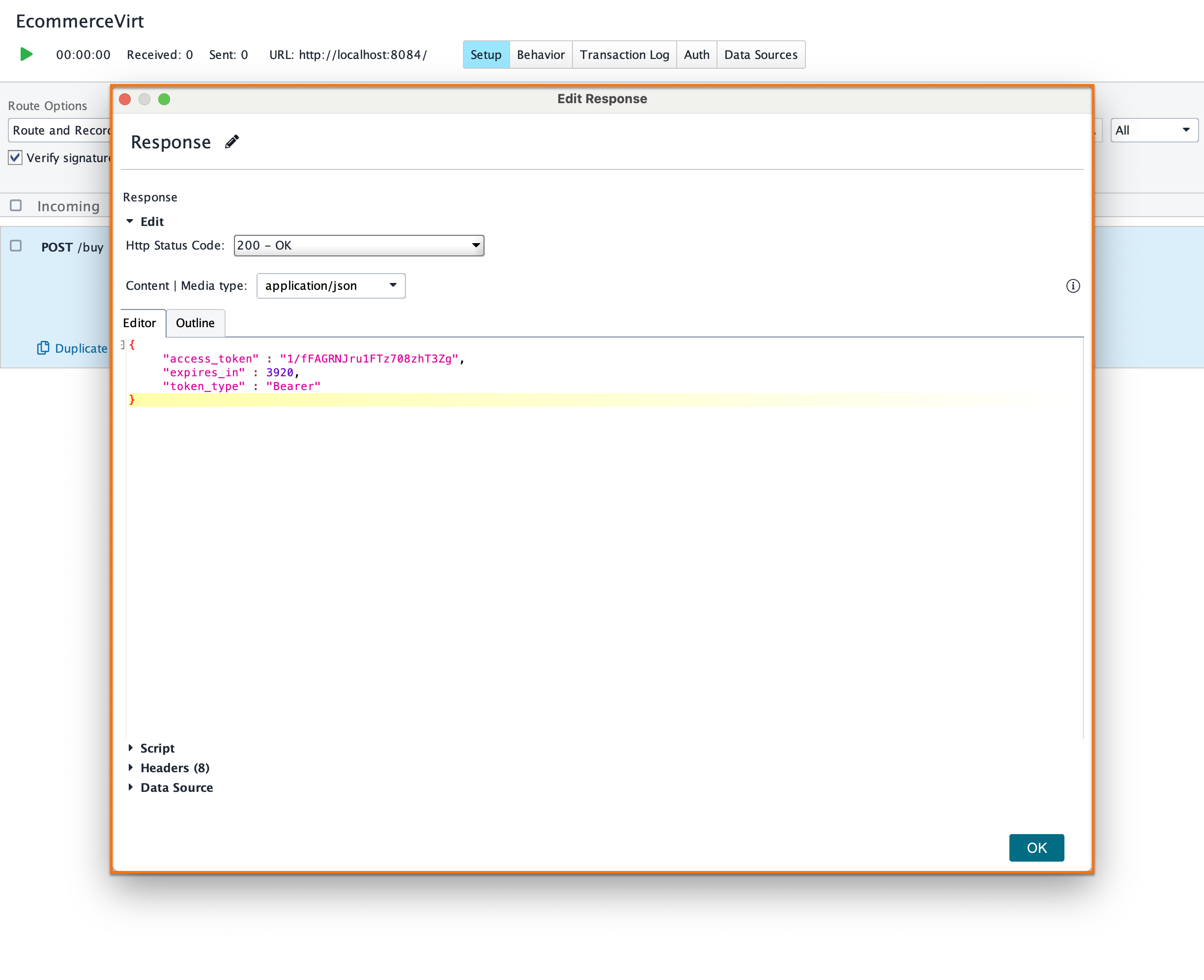 Service virtualization and API testing: Setting response properties