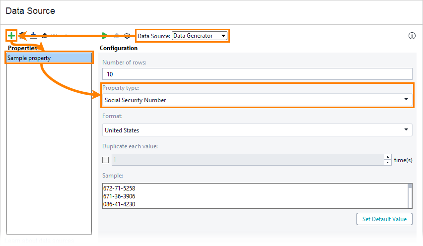 Social Security Number Data Generator