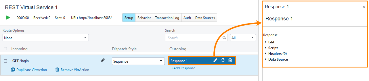 Service virtualization and API testing: Viewing respone properties
