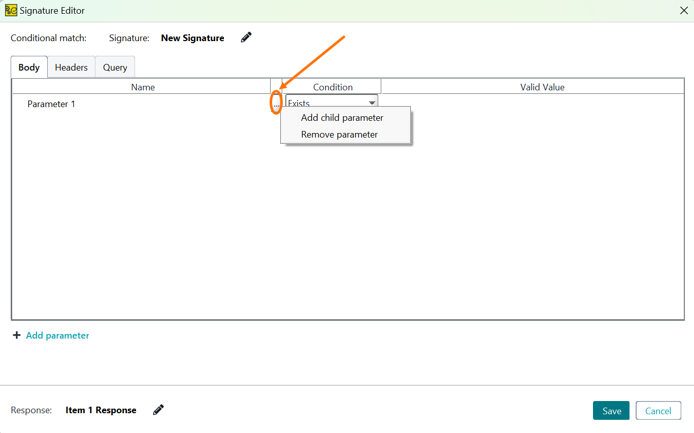 Adding Child Signature Parameters Adding Child Signature Parameters