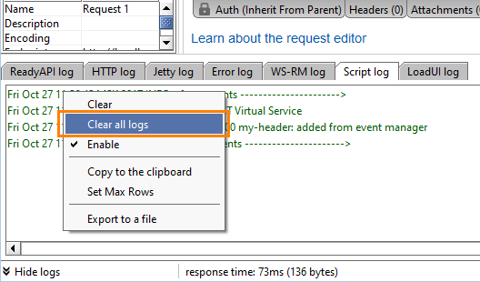 New Clear All Logs command