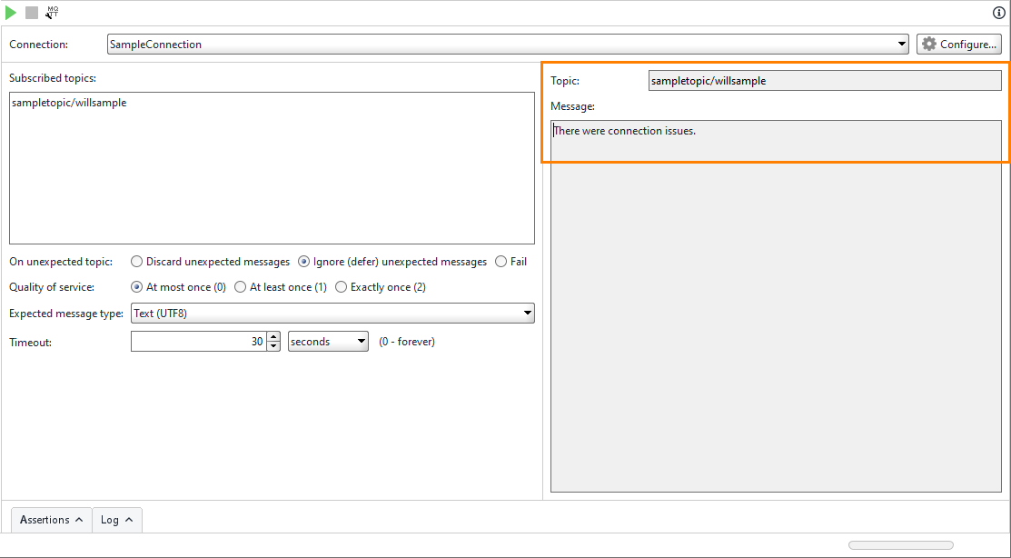 ReadyAPI: The received Will message ReadyAPI: The received Will message