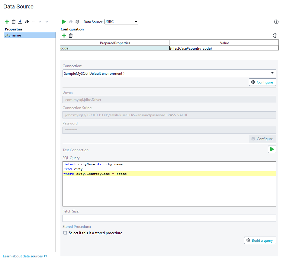 The JDBC data source