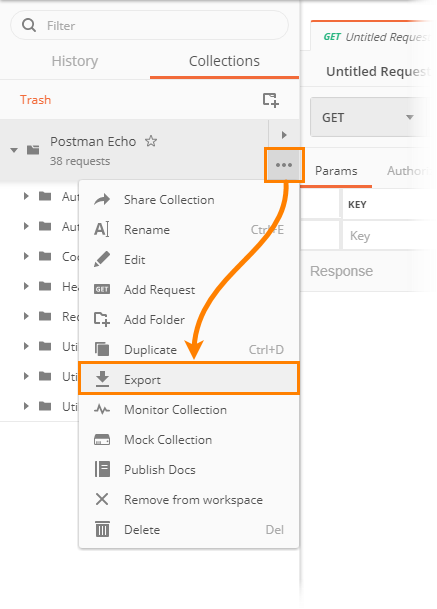 Export the Postman collection