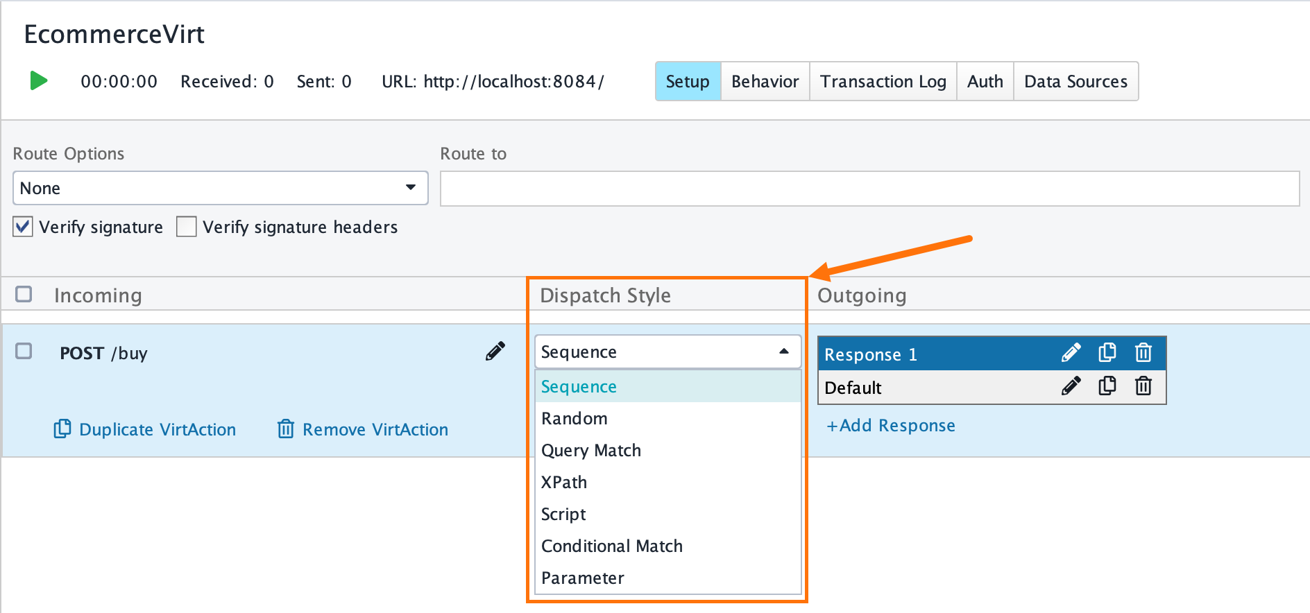 Dispatch Style setting