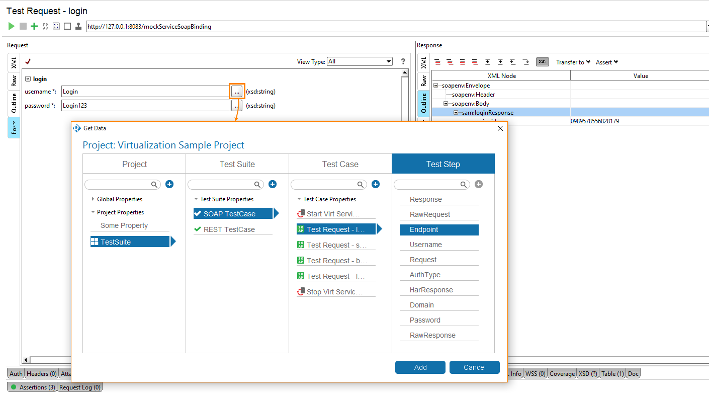 API testing with Ready! API: The new Get Data dialog