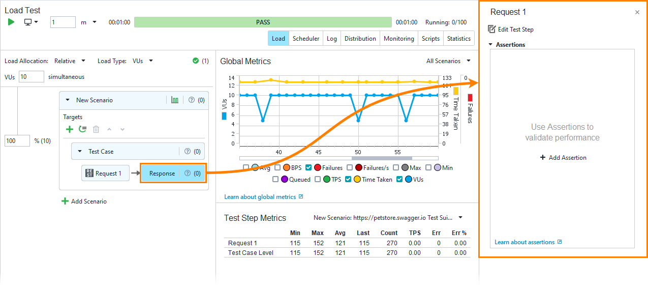 API load testing with ReadyAPI: The Response Element