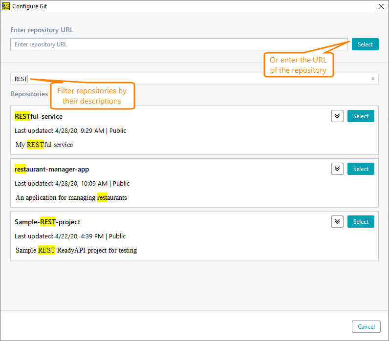 Select GitHub repository Select GitHub repository