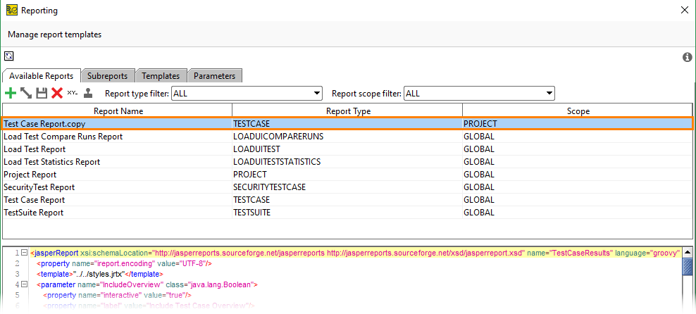 ReadyAPI: The report's copy in the Reporting window ReadyAPI: The report's copy in the Reporting window