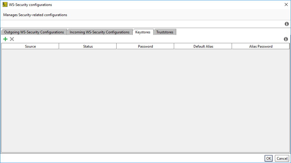 The Keystore tab The Keystore tab