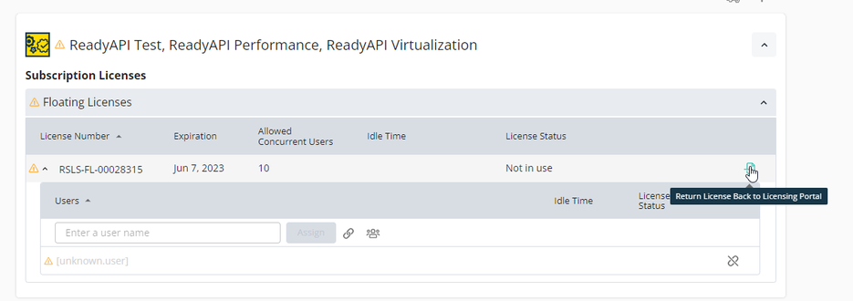 SLM Portal Return License