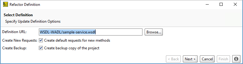 The Refactor Definition dialog