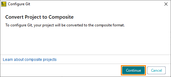Connect project with a Git repository: Convert the project into a compsoite one
