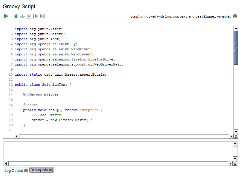 Integration with Selenium: Copied Java code in Groovy test step Integration with Selenium: Copied Java code in Groovy test step