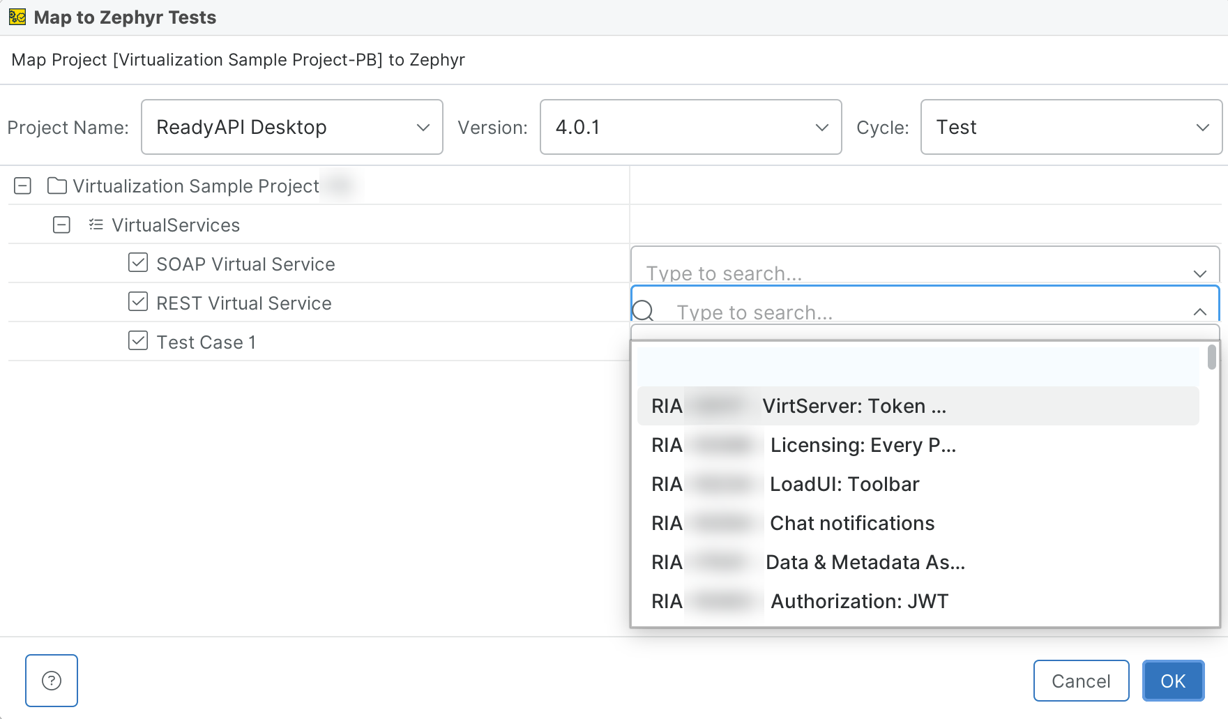 Zephyr Squad integration: Map to Zephyr Tests dialog with cycle filter Zephyr Squad integration: Map to Zephyr Tests dialog with cycle filter
