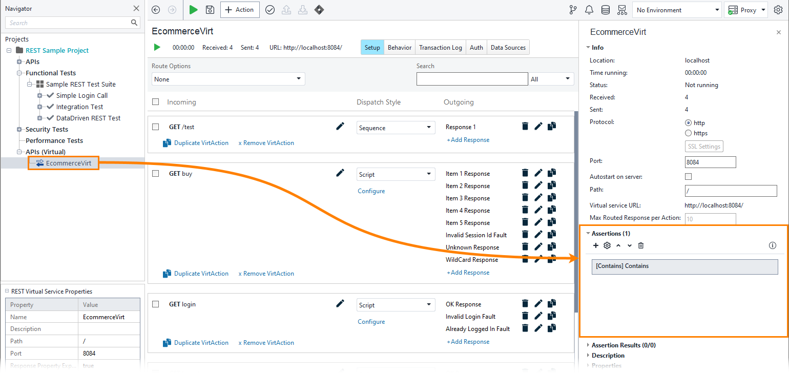 APIs (Virtual): The Assertions panel APIs (Virtual): The Assertions panel
