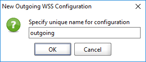 Naming the outgoing configuration