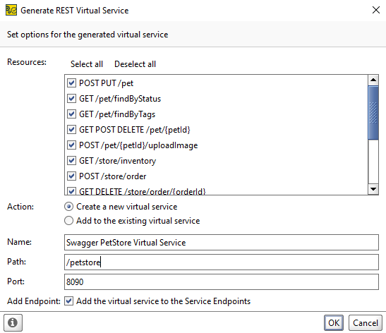 Service virtualization and API testing: Generating Virtual Service dialog Service virtualization and API testing: Generating Virtual Service dialog