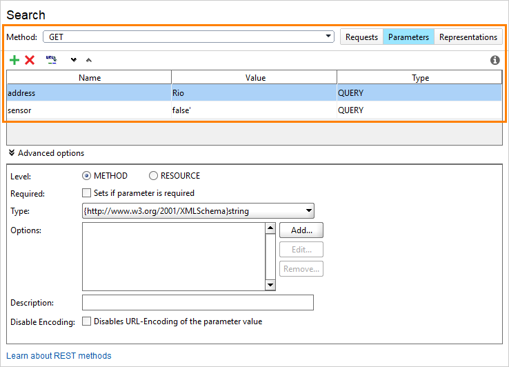 Method parameters Method parameters